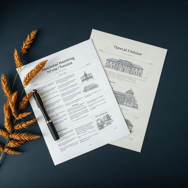 Overhead view of legal documents and blueprints on an indigo surface